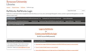 RefWorks Login - RefWorks - Research Guides at Syracuse University ...