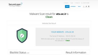 Free Website Malware Scanner Result for atu.ac.ir | SecureLayer7 ...