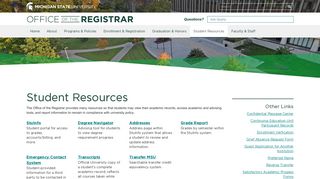 MSU RO: Student Resources