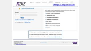 RBiZ eBusiness's Customer Log-in - Leeson