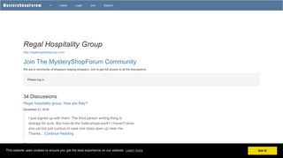 Regal Hospitality Group: Discussions @ MysteryShopForum.com
