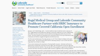 Regal Medical Group and Lakeside Community Healthcare Partner ...