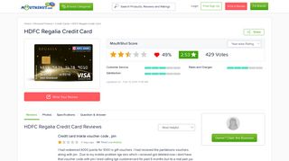 HDFC REGALIA CREDIT CARD Reviews, Service, Online HDFC ...