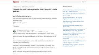 What is the best redemption for HDFC Regalia credit points? - Quora