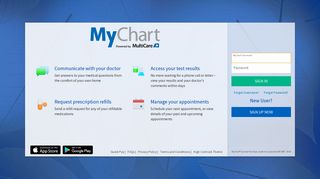 MyChart - Login Page