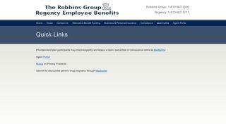 Robbins Group & Regency Employee Benefits | Quick Links