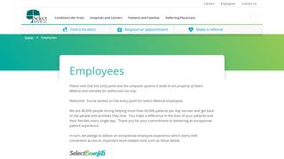 Employees | Login | Select Medical