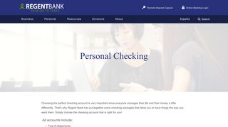 Personal Checking › Regent Bank