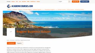 Regent Business School in South Africa - Courses