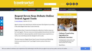 Regent Seven Seas Debuts Online Travel Agent Tools