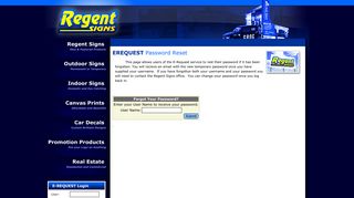 Regent Signs Erequest Password Reset