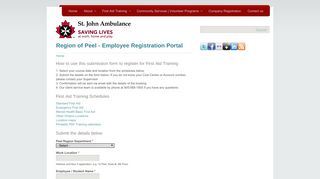 Region of Peel - Employee Registration Portal | St. John Ambulance ...