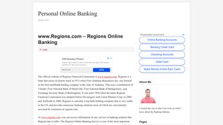www.Regions.com – Regions Online Banking - Personal Online Banking