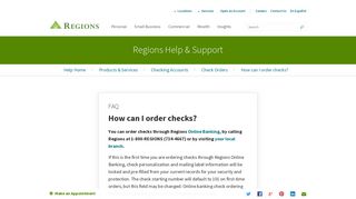 How can I order checks? | Regions | Regions