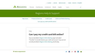 Can I pay my credit card bill online? | Regions | Regions