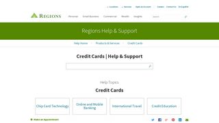 Credit Cards | Help & Support | Regions