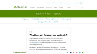 What types of Rewards are available? | Regions | Regions
