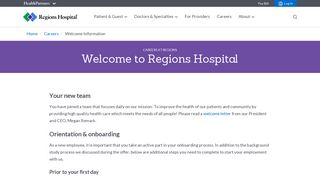 Welcome Information | Regions Hospital - HealthPartners