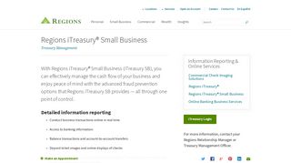 Regions iTreasury® | Small Business Banking Services | Regions