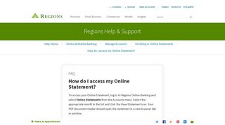 How do I access my Online Statement? | Regions