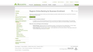 Regions Online Banking for Business Enrollment | Regions