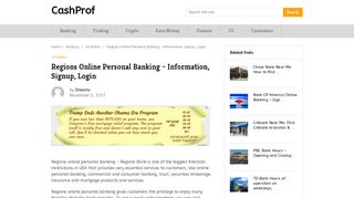 Regions Online Personal Banking - Information, Signup, Login ...