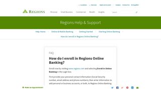 How do I enroll in Regions Online Banking? | Regions
