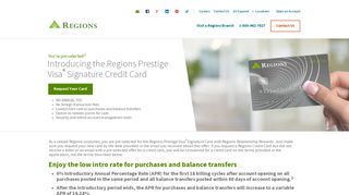 Regions Prestige Visa Signature Credit Card | Regions