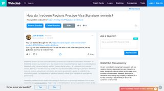 How do I redeem Regions Prestige Visa Signature rewards? - WalletHub