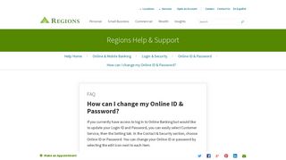 How can I change my Online ID & Password? | Regions