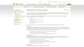 Specialized Trust Administration | Regions
