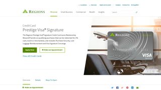 Apply for a Credit Card | Prestige Visa Signature Card | Regions