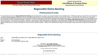 RegionsNet Online Banking - Law Offices of Thomas Gross