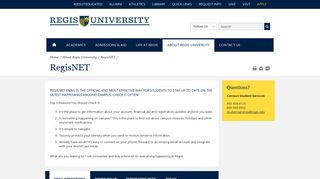 RegisNET - Regis University