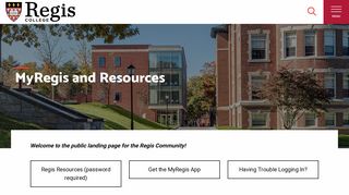 MyRegis and Resources | Regis College
