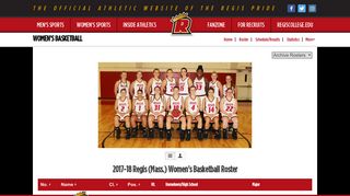 2017-18 Regis (Mass.) Women's Basketball Roster - Regis (Mass.)