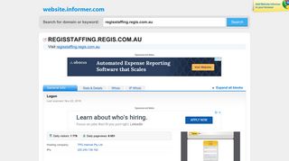 regisstaffing.regis.com.au at Website Informer. Logon. Visit ...