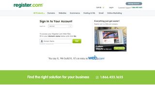 Email Log-in - Log in | Register.com, Inc.
