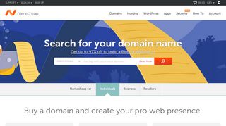 Namecheap: Cheap Domain Names - Buy Domain Names from $0.88