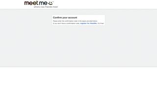 Confirm your account - MeetMe