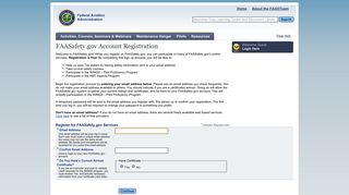 FAASafety.gov Account Registration - FAA - FAASTeam - FAASafety.gov
