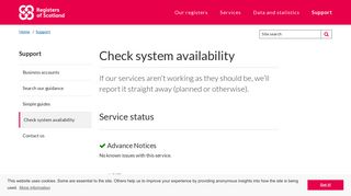 System availability - Registers of Scotland