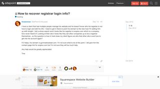 How to recover registrar login info? - Hosting - The SitePoint Forums