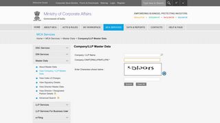 View Company/LLP Master Data - Ministry Of Corporate Affairs - MCA ...