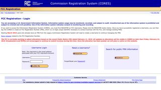 FCC Registration - Login - Federal Communications Commission