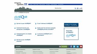 clicSÉQUR Entreprises - Gouvernement du Québec