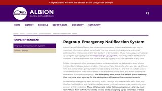 Regroup Emergency Alert System | Superintendent