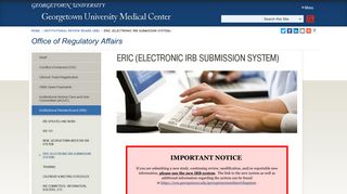 eRIC (Electronic IRB Submission System) | Office of Regulatory Affairs ...