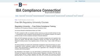 Free IBA Regulatory University Courses - IBA Compliance Connection