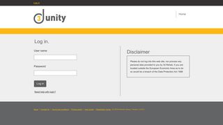 Unity Portal: Log in